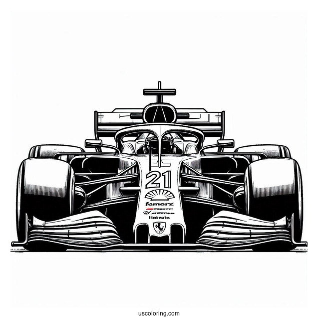 F1 Coloring Page Ferrari Race Car