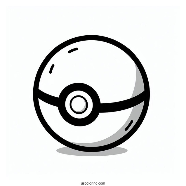 Pokéball Coloring Page Of Simple Pikaball Outline For Preschoolers