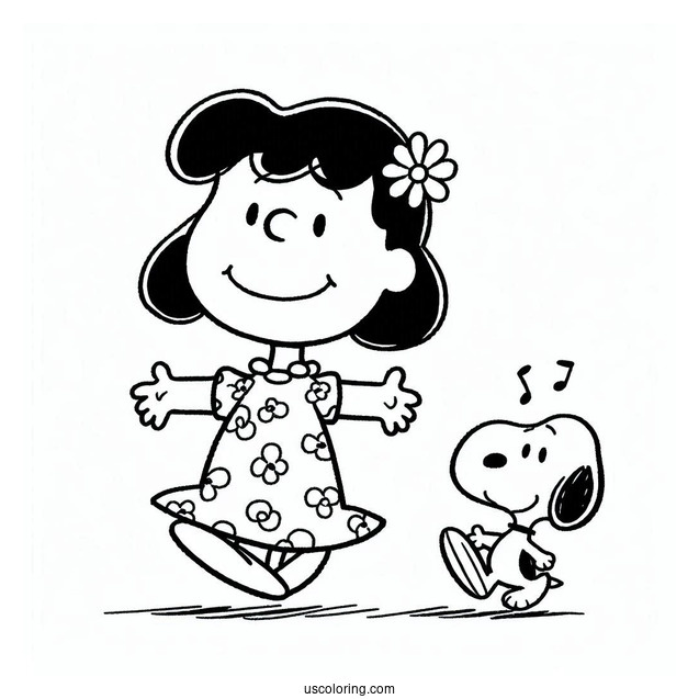Coloring Sheet Of Lucy From Peanuts