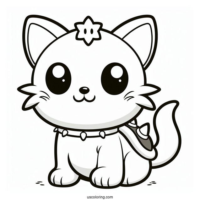 Cat Meowser Coloring Page