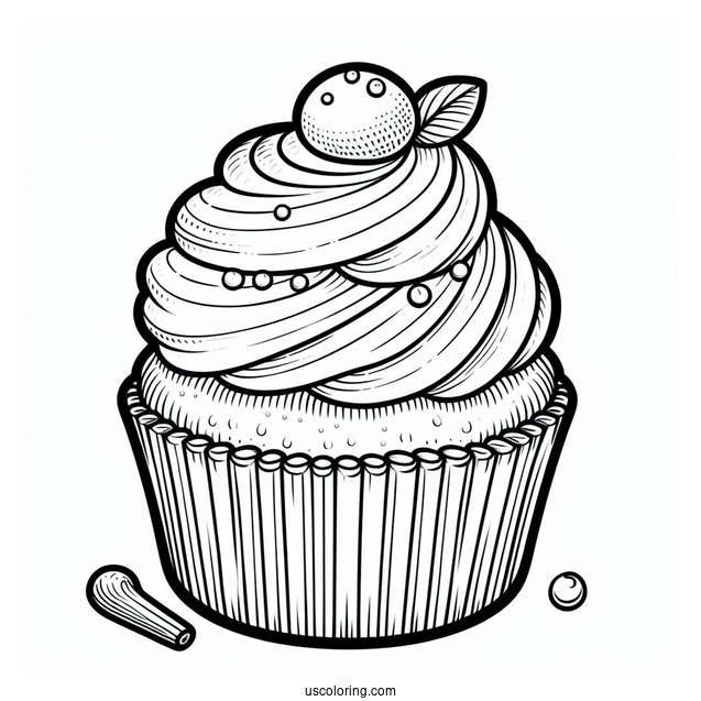 Vanilla Cupcake Coloring Sheet