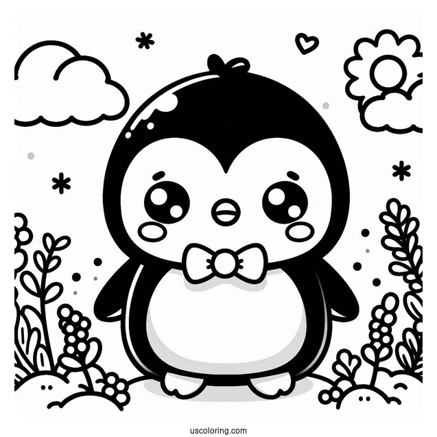 Cute Kawaii Coloring Page For Kids