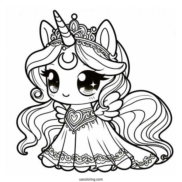 Kawaii Princess Luna Coloring Page For Kids