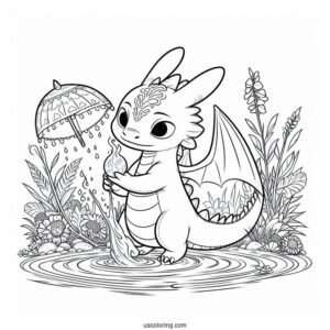 Raya And The Last Dragon Coloring Page Of Pengu Showing Water Magic To Sisu