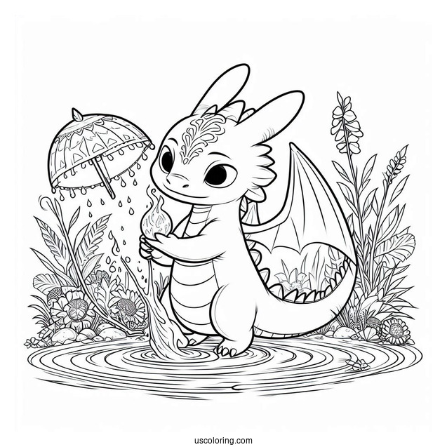 Raya And The Last Dragon Coloring Page Of Pengu Showing Water Magic To Sisu