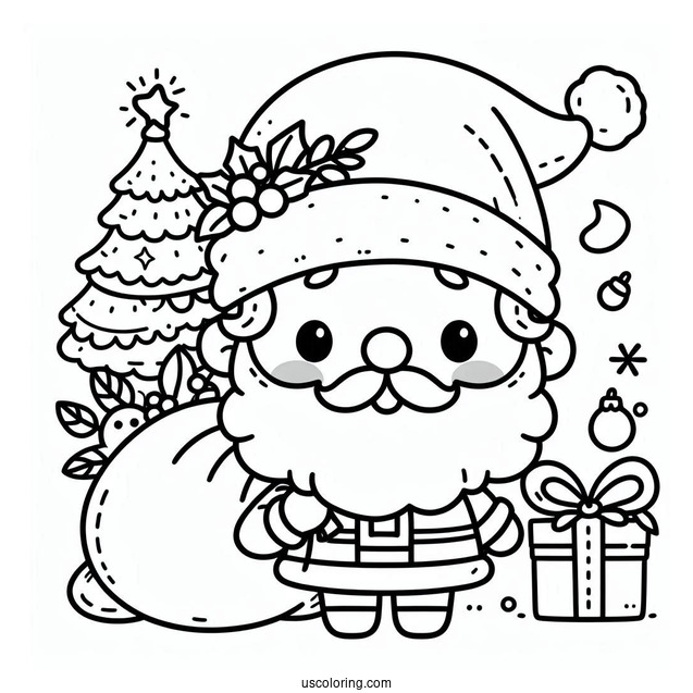 Easy Outline Of Santa To Color For Toddlers