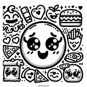 Emoji Coloring Page Montage