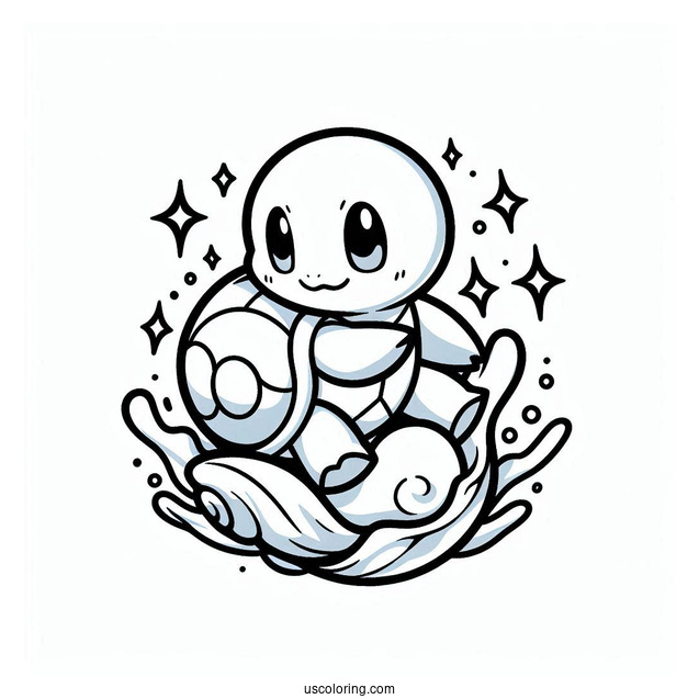 Squirtle Coloring Page Of Shell Shield Pokemon Card