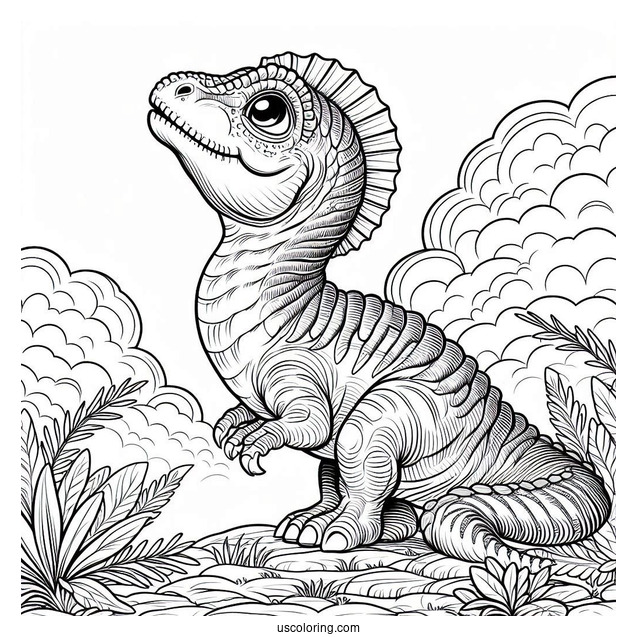 Scaly Spinosaurus Coloring Page Looking Up At The Sky