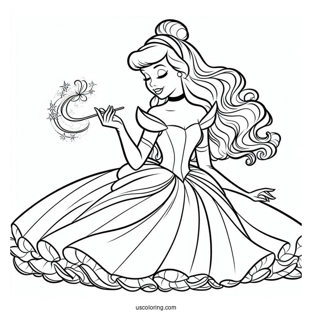 Simple Outline Of Cinderella To Color