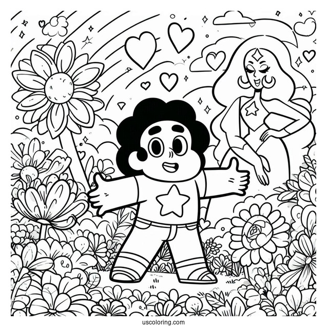 Happy Adult Steven Universe Coloring Page For Preschoolers