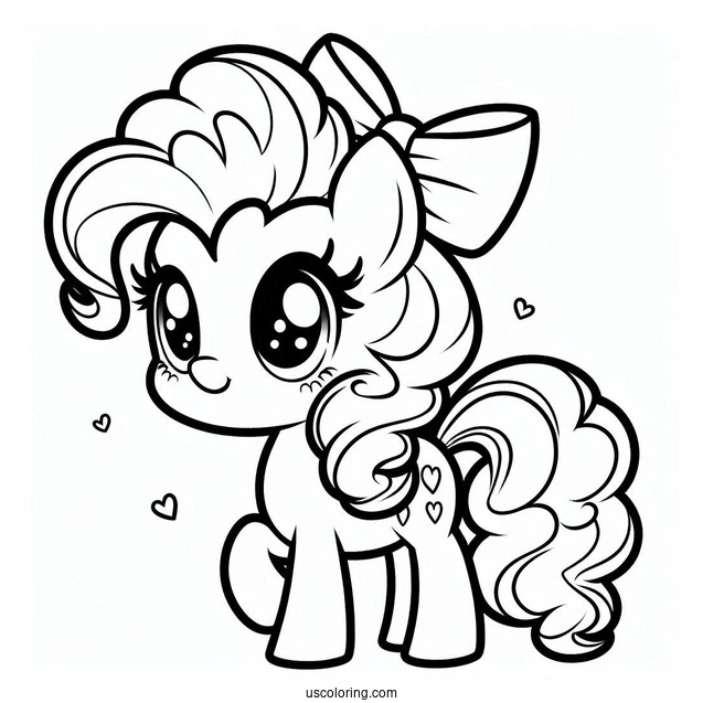 Cute Chibi Pinkie Pie Coloring Page For Preschoolers
