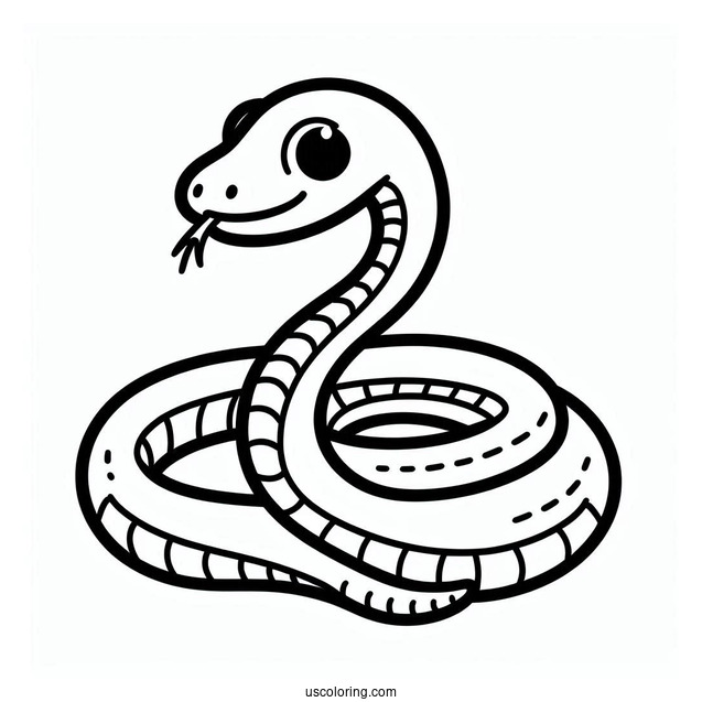 Easy Outline Of Snake To Color For Preschoolers