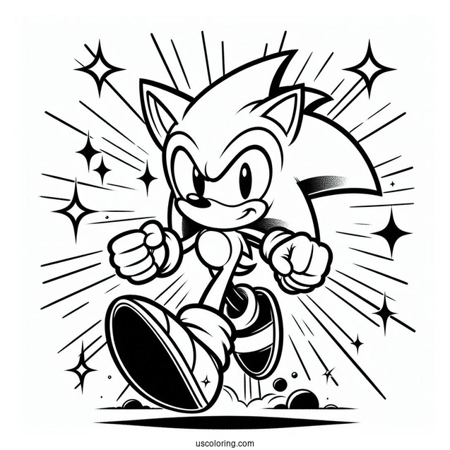 Super Sonic Coloring Page For Kids