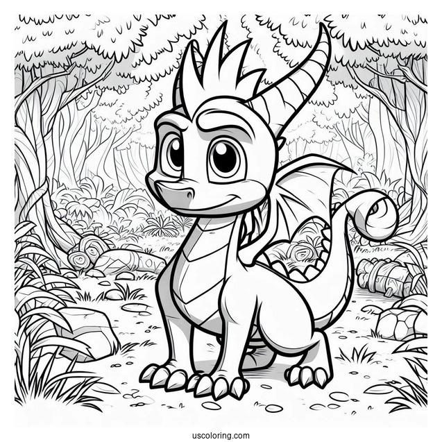 Sypro Coloring Page Serious Cynder Standing In The Forest