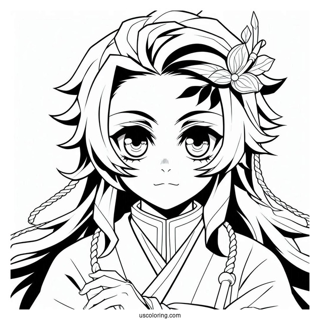Tanjiro Coloring Page With Kyojuro Rengoku