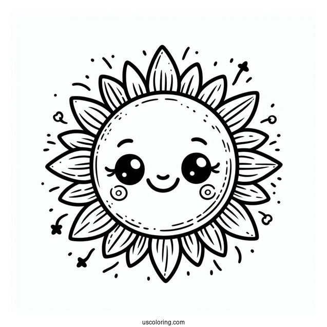 Smiling Sun Coloring Page