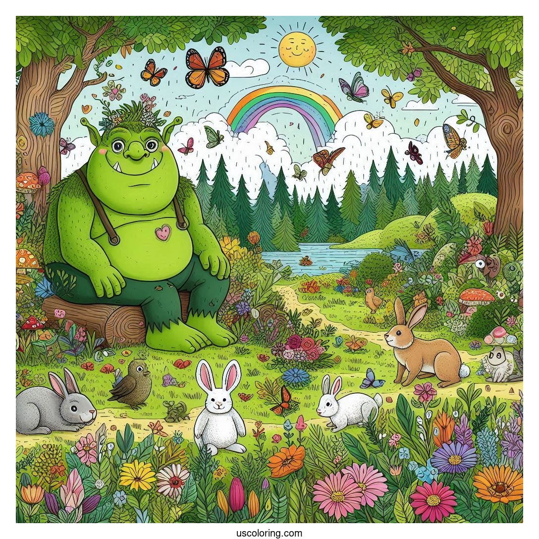 shrek feature image coloring pages