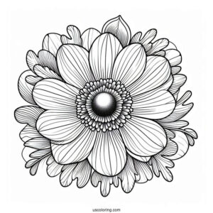 Flower Coloring Pages Of Anemone Mandala