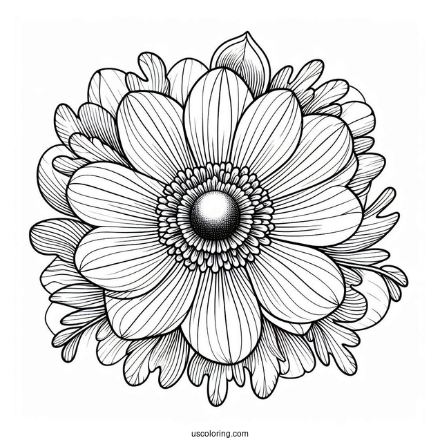 Flower Coloring Pages Of Anemone Mandala