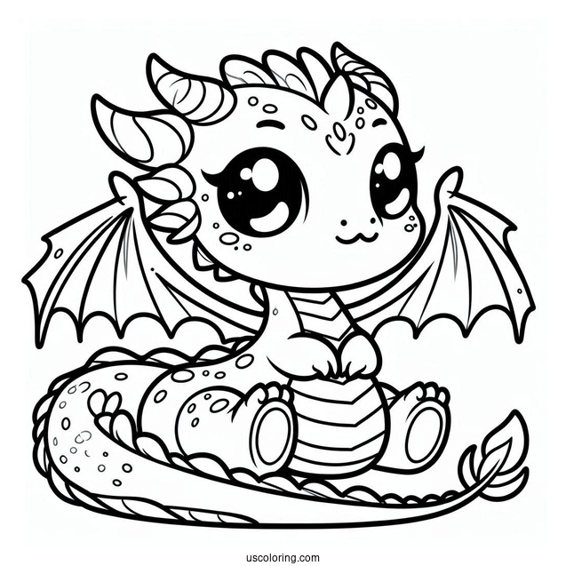 Super Cute Dragon To Color In