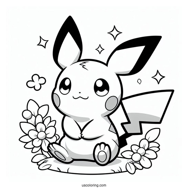 Charmander With Pichu Coloring Page
