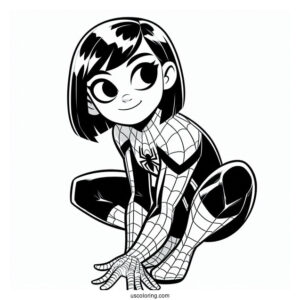 Easy Cartoon Spider-Man Coloring Sheet For Kids