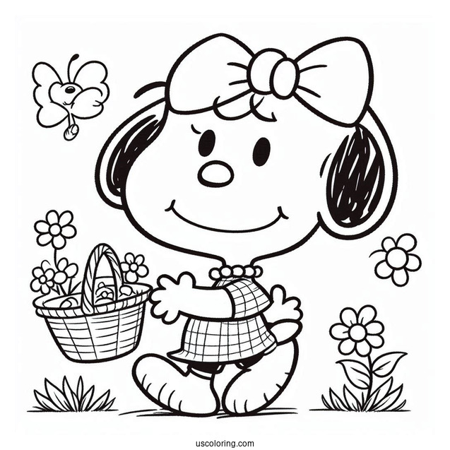 Coloring Sheet Of Lucy From Peanuts
