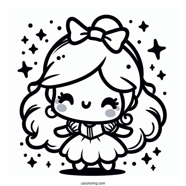 Cute Kawaii Snow White Coloring Picture