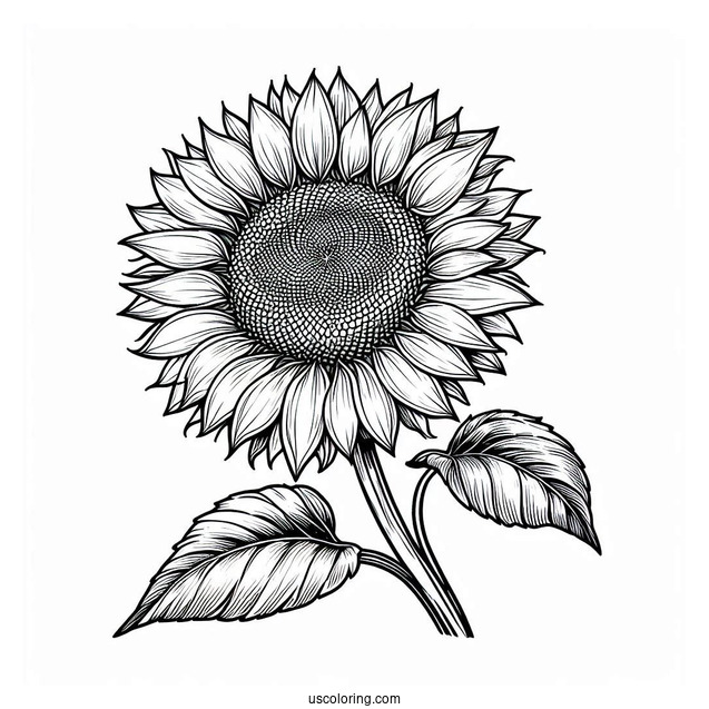 Big Sunflower During Summer Coloring