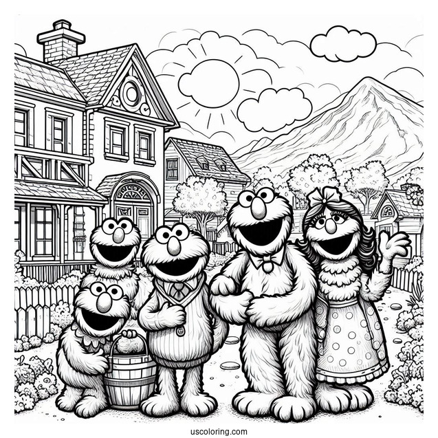 Realistic Sesame Street Coloring Page
