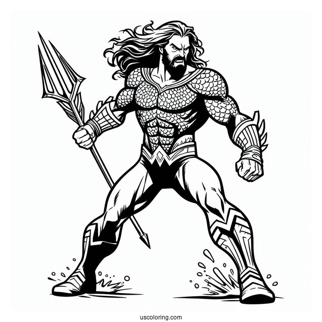 Angry Aquaman Coloring Page Walking For Kids