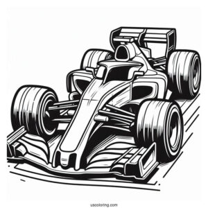 Easy Formula 1 Race Car For Kids To Color