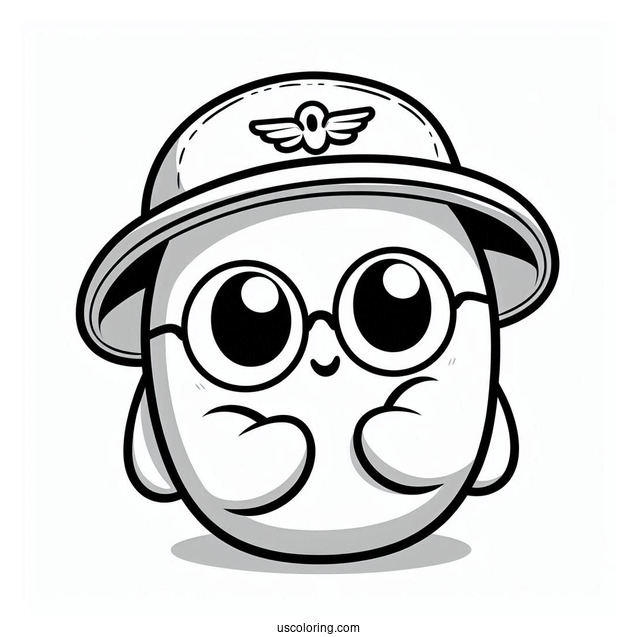 Boo In Bowl Hat And Shy Guy Coloring Page Wearing Aviator Glasses
