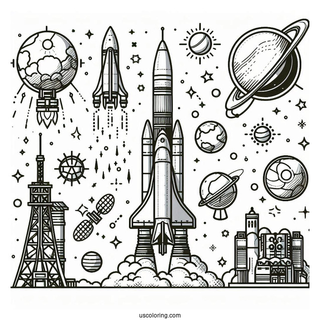 Space Launch System NASA Rocket To Color