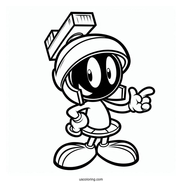 Marvin The Martian Outline Coloring Sheet For Preschoolers