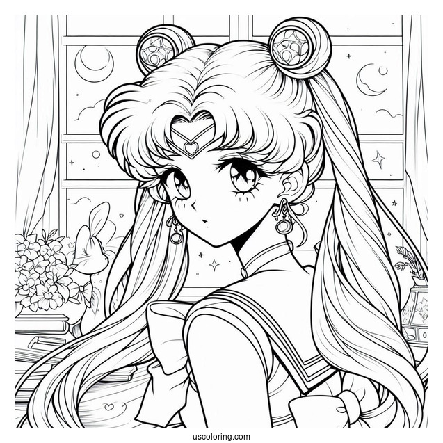 Sailor Moon Usagi Tsukino Coloring Page