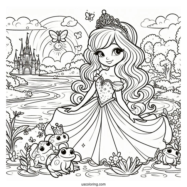 Coloring Sheet Of Princess And The Frog
