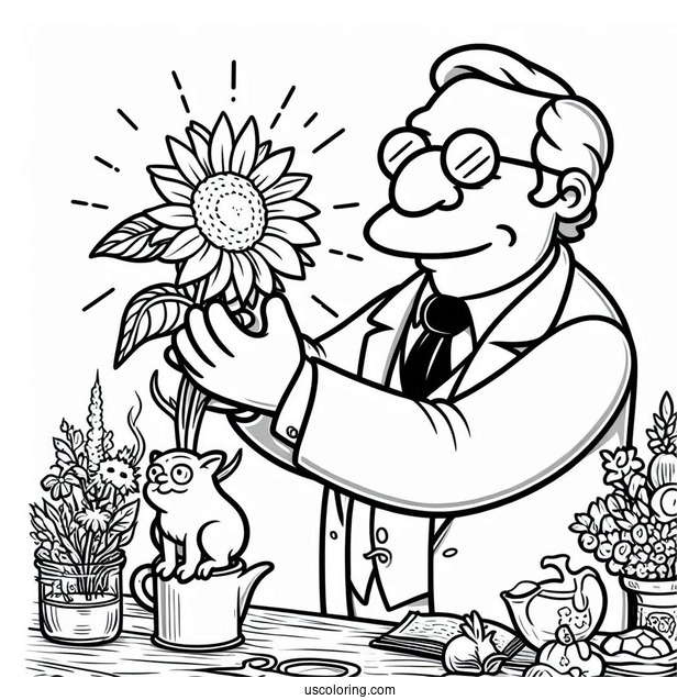 Simpsons Coloring Pages Of Gentle Hans Moleman