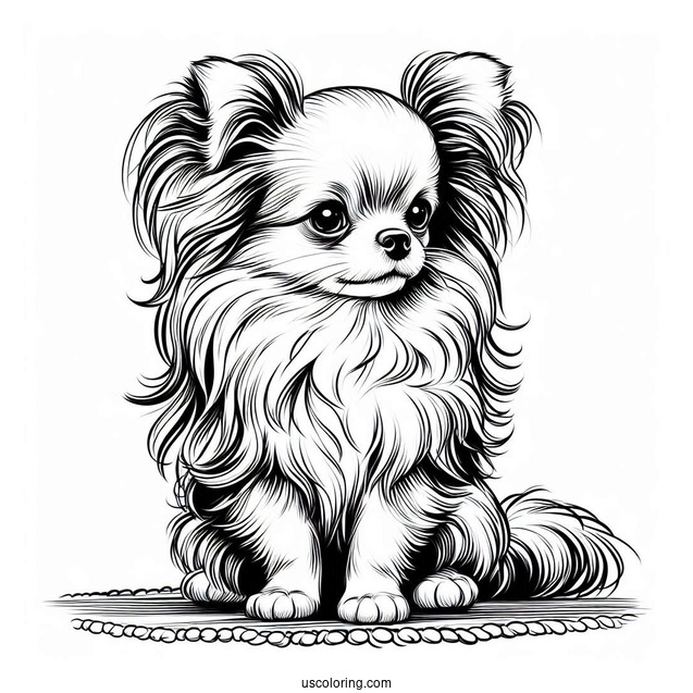 Puppy Long Hair Chihuahua Coloring Page On Stage