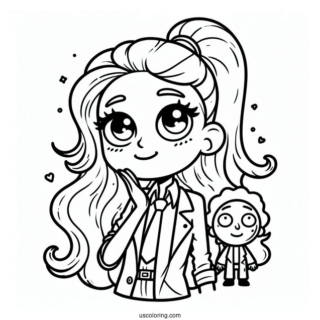 Rick and Morty Coloring Page Of Morty s Crush Jessica in School Uniform Coloring Sheet for Kids