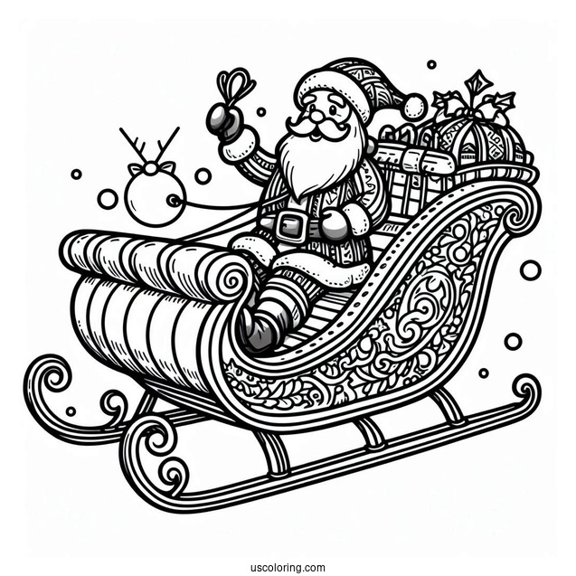 Santa_s Sleigh To Color