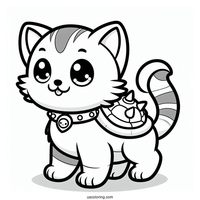 Cat Meowser Coloring Page