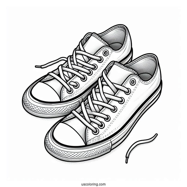 Top View Of Converse Chuck Taylor Coloring In