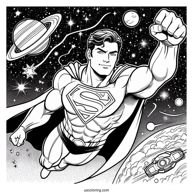 Superman Flying In Outer Space