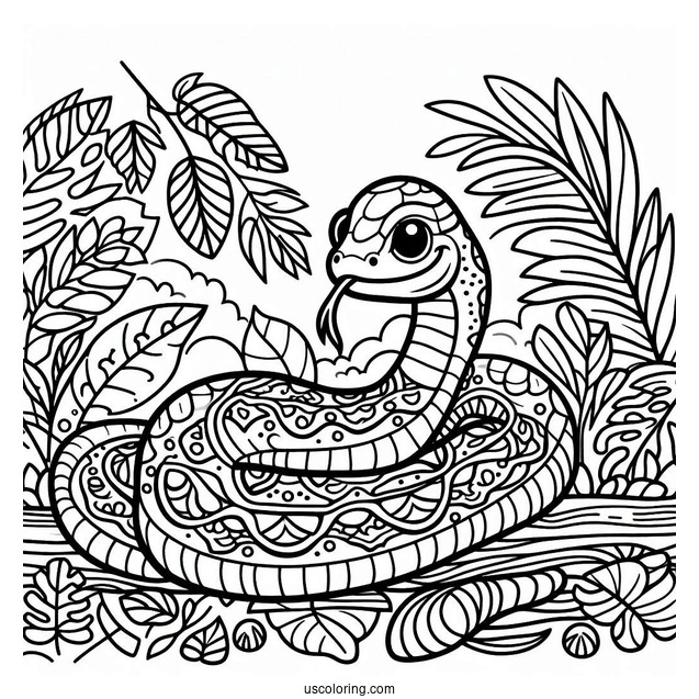 Snake Slithering Through Jungle Floor
