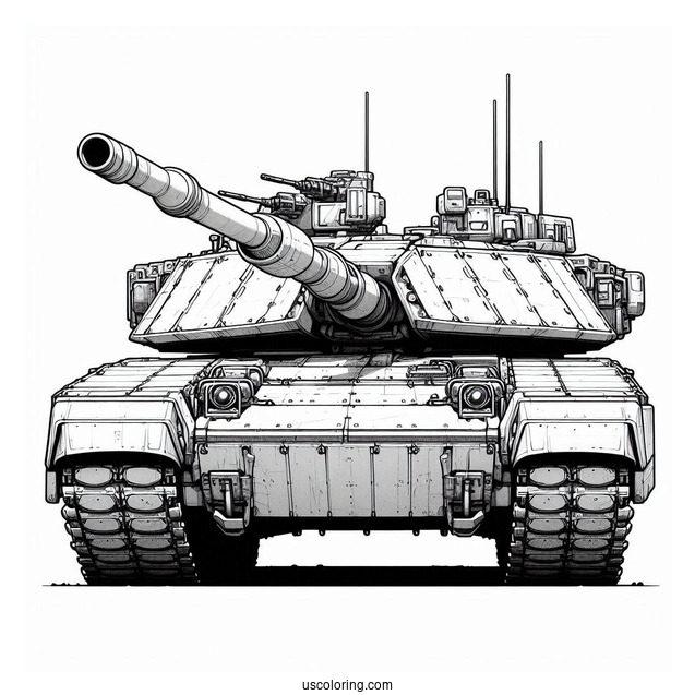 Front View Of Merkava 4 Tank