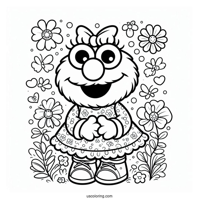 Baby Elmo Coloring Page For Kids