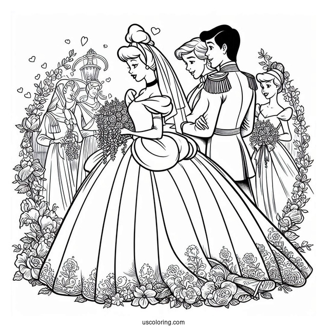 Coloring Page Of Cinderella_s Wedding