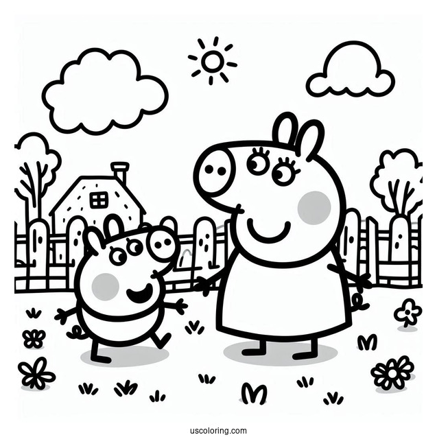 Peppa Pig Playing With Friend Outside